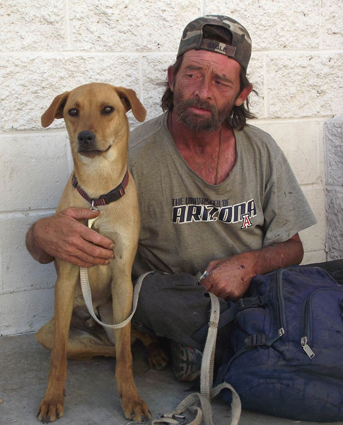 Homeless Man With His Dog
