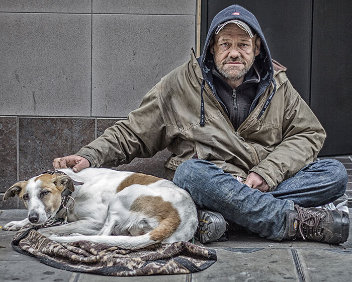 Homeless Man And His Dog