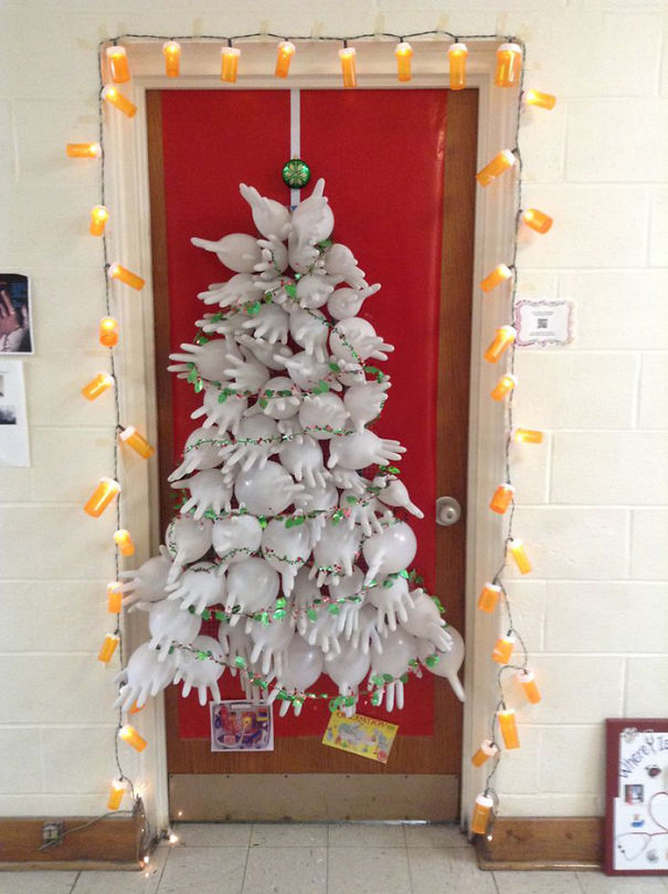 Health Office Christmas Door