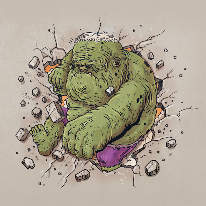 How Would Superheroes Look If They Grew Old?