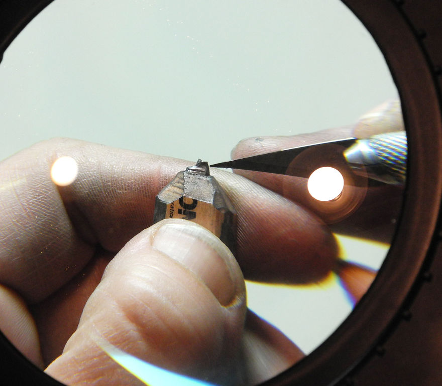 I Found A Carpenter Pencil In The Shop And Carved It Into A Train On Rails I Found A Carpenter Pencil In The Shop And Carved It Into A Train On Rails