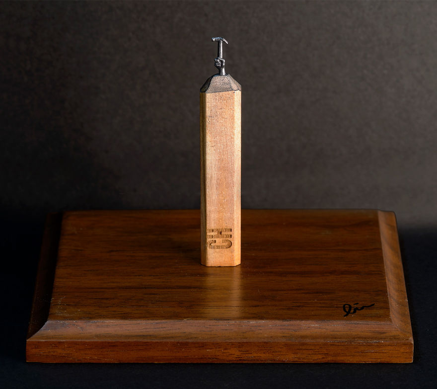 I Found A Carpenter Pencil In The Shop And Carved It Into A Train On Rails I Found A Carpenter Pencil In The Shop And Carved It Into A Train On Rails