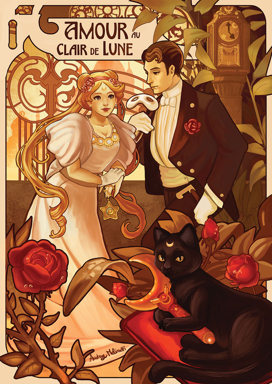 I Illustrate Sailor Moon Characters Living In XIX Century Paris