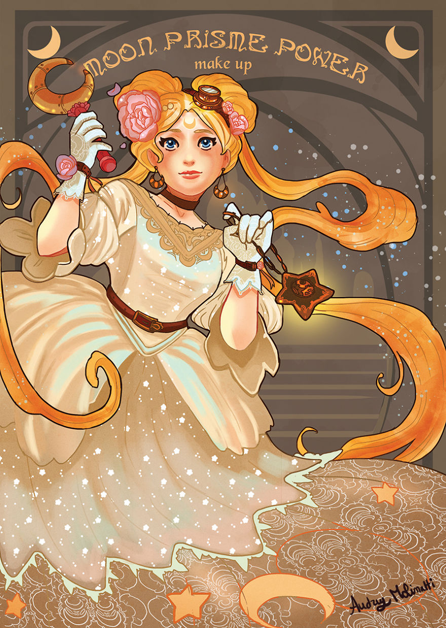 I Illustrate Sailor Moon Characters Living In XIX Century Paris