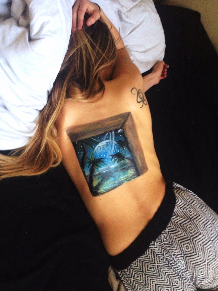 I Paint 3d Art On My Girlfriend's Back I Paint 3d Art On My Girlfriend's Back
