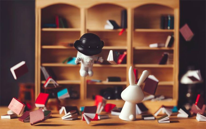 I Recreate Daily Moments Of Married Life With A Monkey And A Rabbit