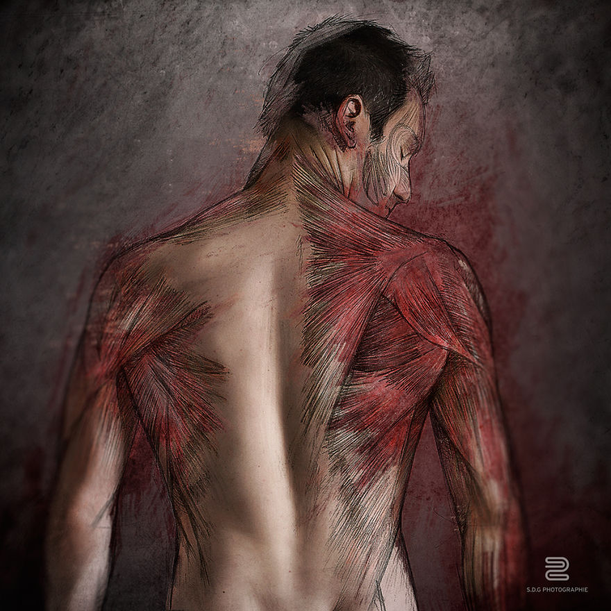 I Study Human Muscles By Drawing Them On My Selfies I Study Human Muscles By Drawing Them On My Selfies