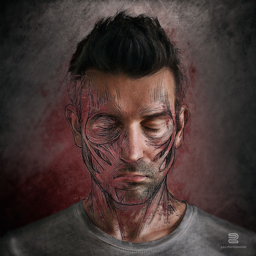 I Study Human Muscles By Drawing Them On My Selfies I Study Human Muscles By Drawing Them On My Selfies