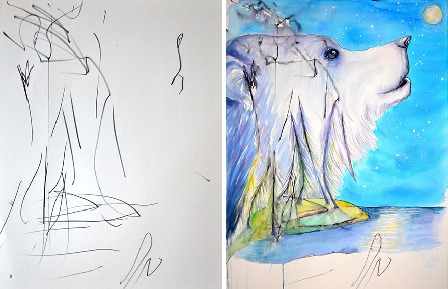 mom-turns-kid-doodles-into-paintings-7 mom-turns-kid-doodles-into-paintings-7