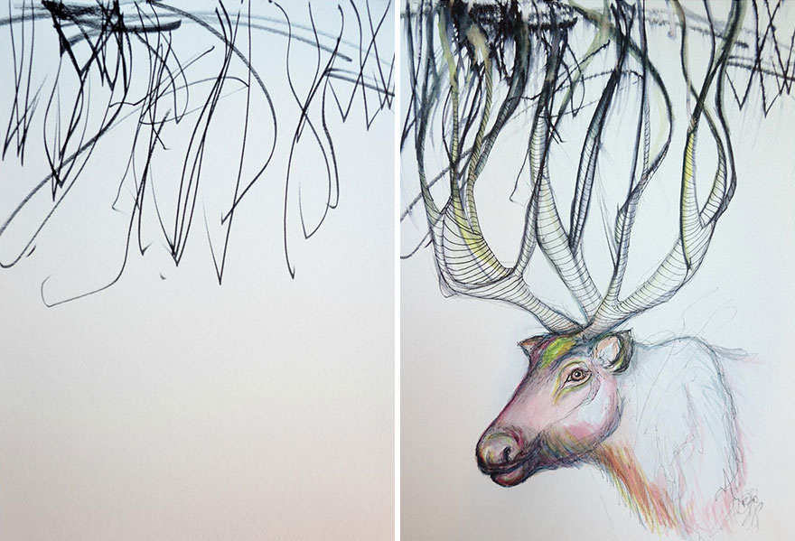 mom-turns-kid-doodles-into-paintings-8 mom-turns-kid-doodles-into-paintings-8
