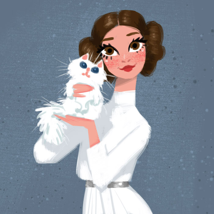 I Work At Walt Disney And In My Free Time I Draw Star Wars Characters And Their Cats