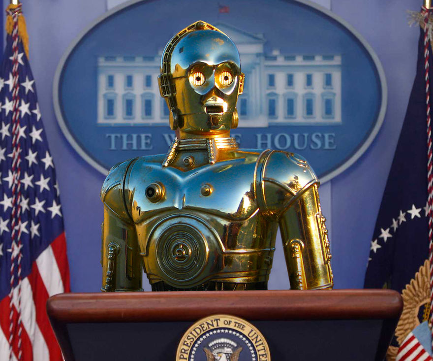 C-3po Addresses The Media At The White House