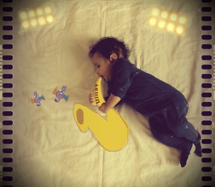 I Take Photos Of My Baby Daughter And Add Some Doodles To Them
