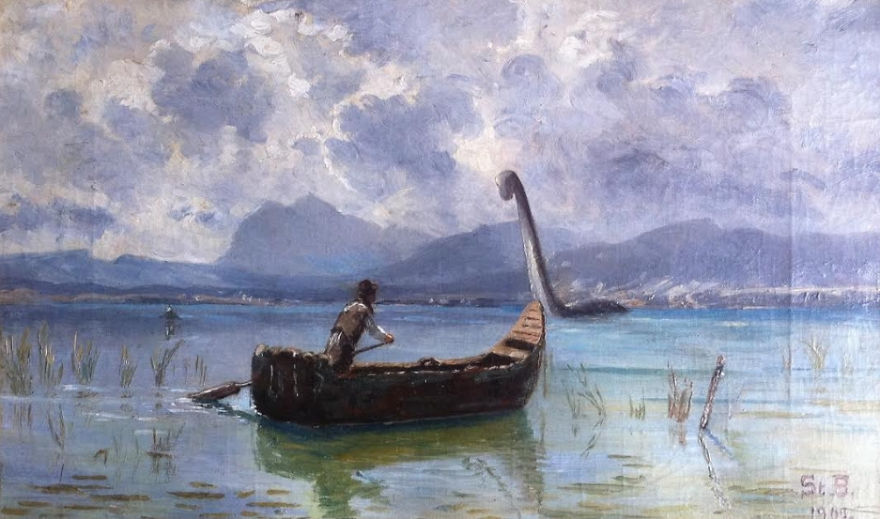 French Artist Restores Flea Market Paintings And Adds His Own Stories To Them