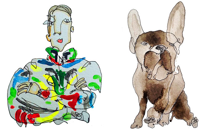 Artist Draws Without Looking At The Page And It’s Amazing