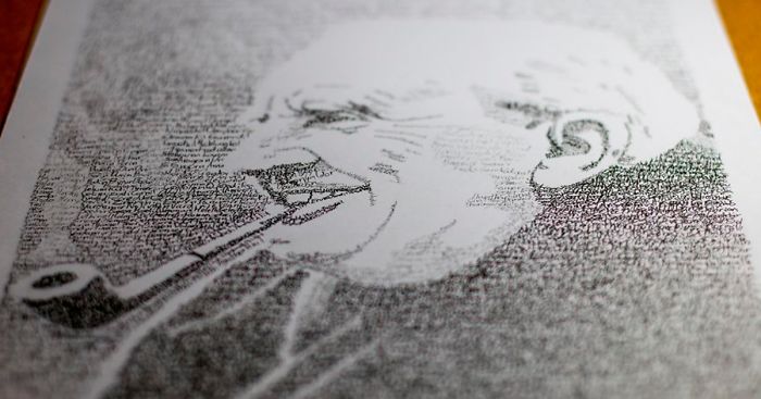 I Used An Ink Pen To Make Tolkien’s Portrait Out Of His Words