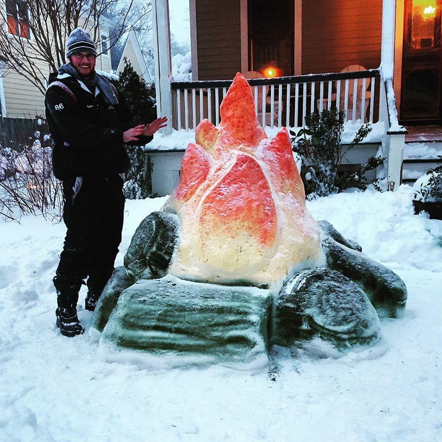 Decided To Build A Fire For Snowpocalypse!