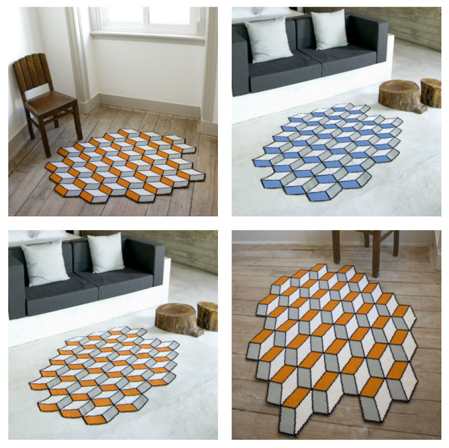 The Arraiolo Rug - Geometrical Rug Made In Arraiolos Technique By André Valério & Sílvia Duarte