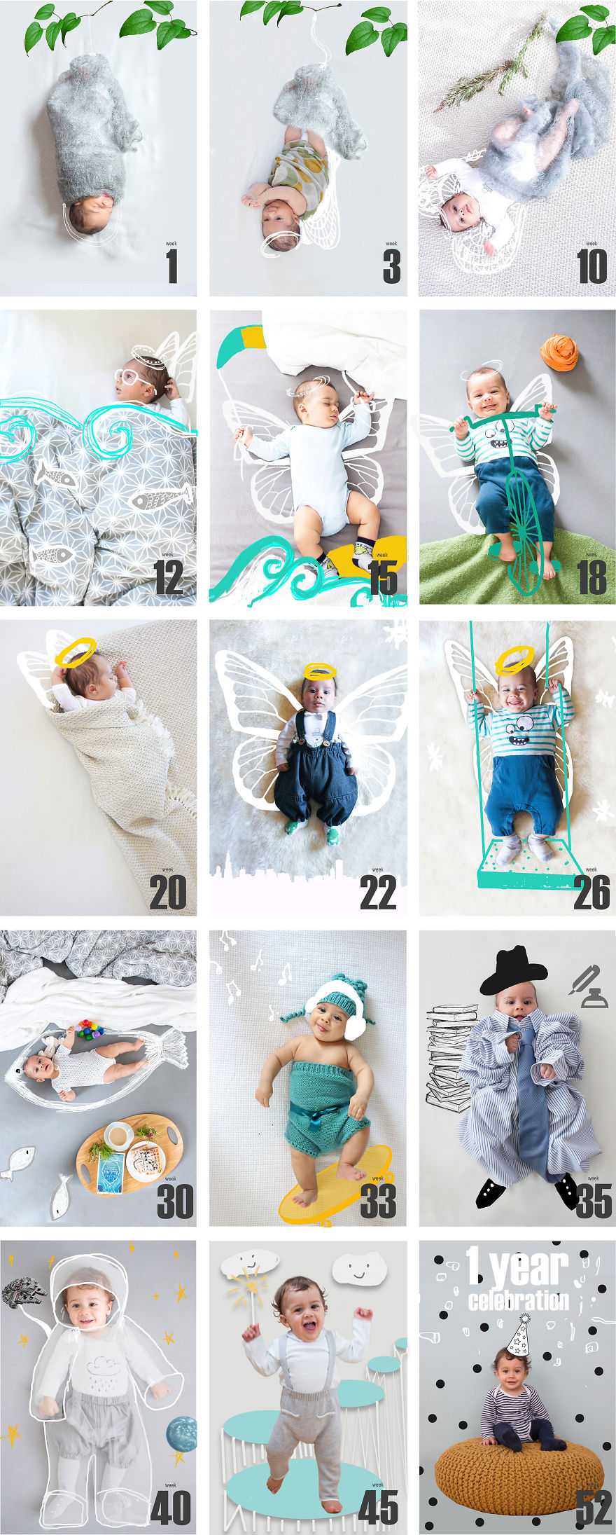 I Photographed My Baby For 52 Weeks To Show The Process Of Becoming A Human