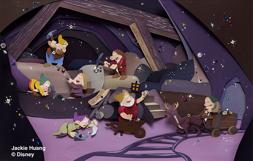 Artist Makes Disney Characters From Layers Of Paper