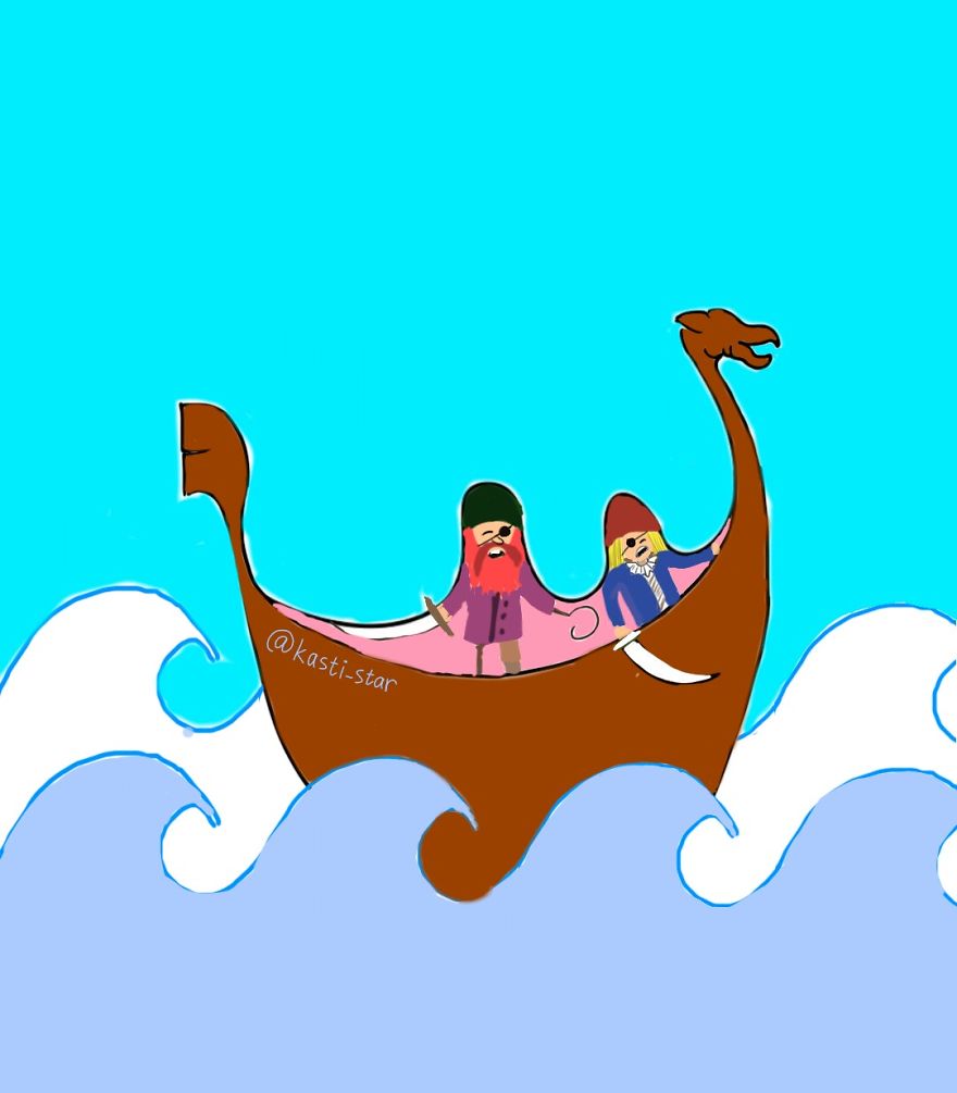 Vikings With Dragon Boat