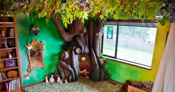 Dad Spends 18 Months Transforming Daughter’s Bedroom Into Fairytale Treehouse
