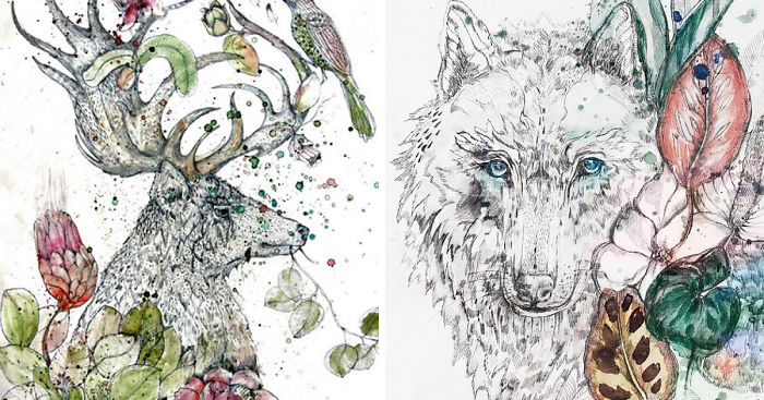 Polish Artist Creates Stunning Nature-Inspired Drawings