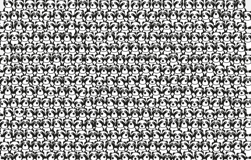 A puzzle filled with penguins featuring a hidden panda challenge.