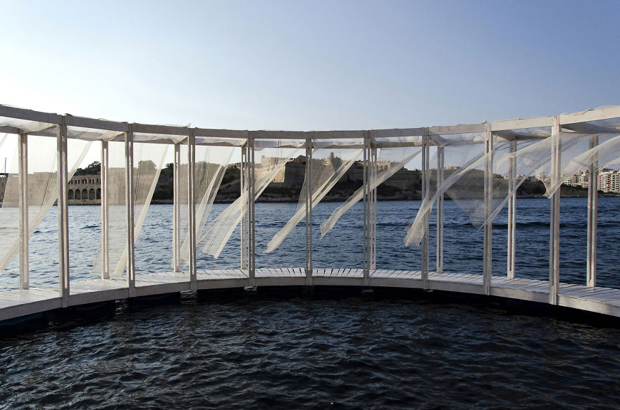 Self-Made Floating Island In Mediterranean Sea Makes You Feel Like In A New Isolated World