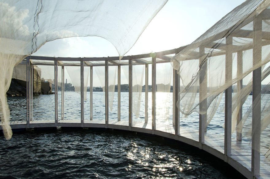 Self-Made Floating Island In Mediterranean Sea Makes You Feel Like In A New Isolated World