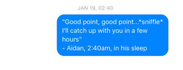 Husband Talks In His Sleep, Wife Texts It