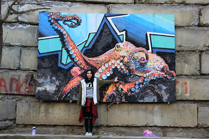 I Create Street Art Using Plastic Bags To Encourage People To Recycle