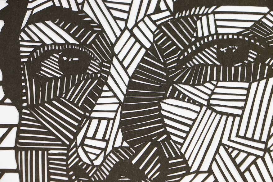 I Created My Self Portrait Using The Papercut Technique