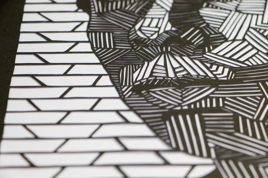 I Created My Self Portrait Using The Papercut Technique