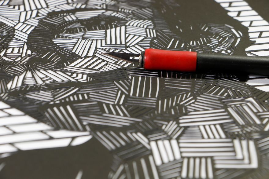 I Created My Self Portrait Using The Papercut Technique