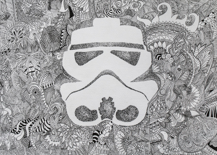 I Drew Star Wars Characters Using Zentangle And Dotworks Techniques I Drew Star Wars Characters Using Zentangle And Dotworks Techniques