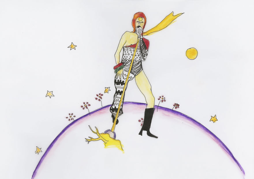 I Drew Ziggy Stardust In The Settings Of 'The Little Prince'