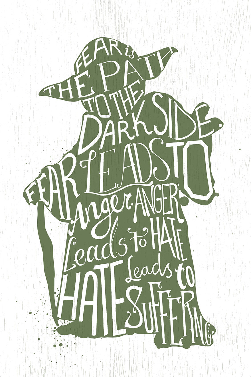 I Hand-Lettered Famous Star Wars Quotes I Hand-Lettered Famous Star Wars Quotes