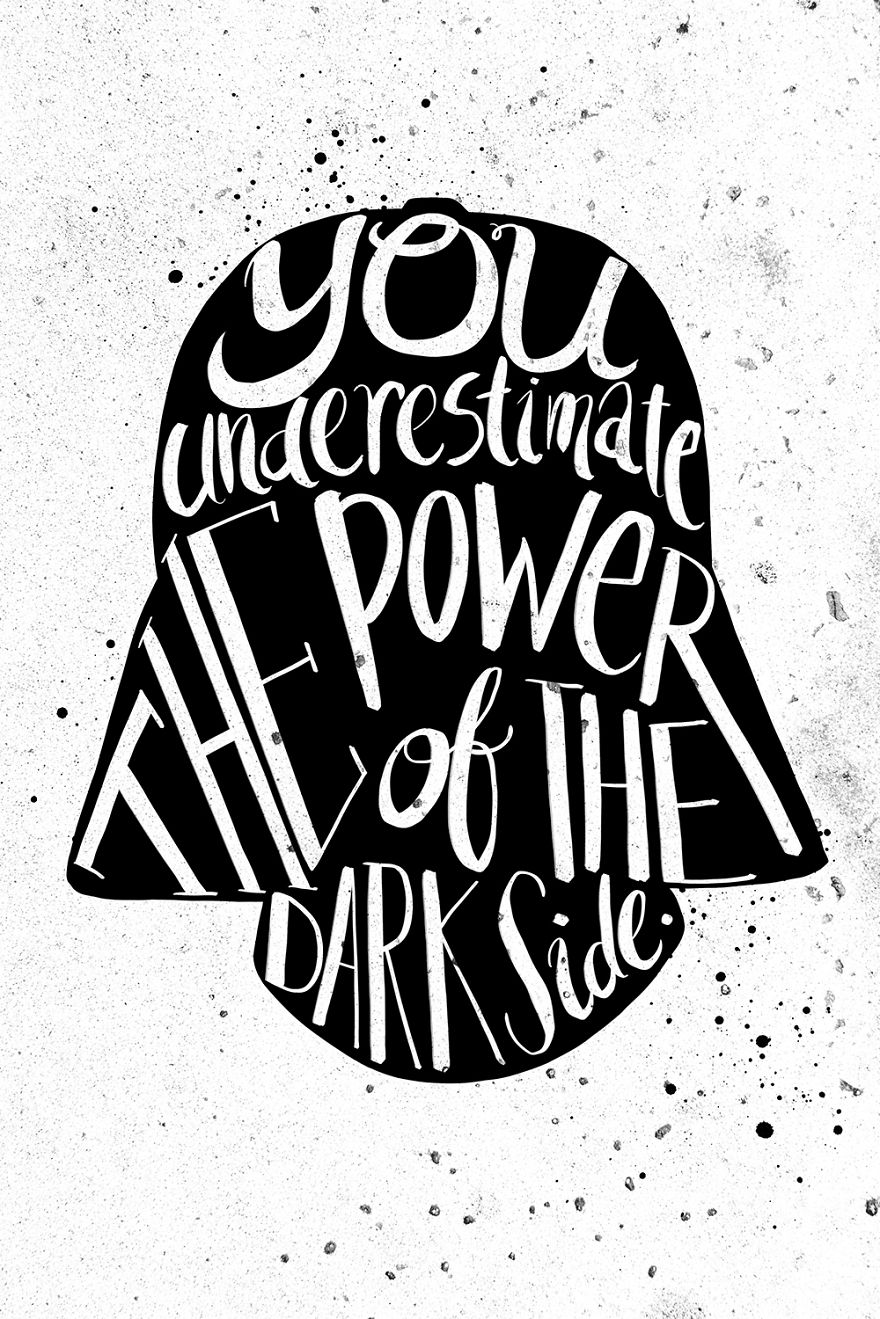 I Hand-Lettered Famous Star Wars Quotes
