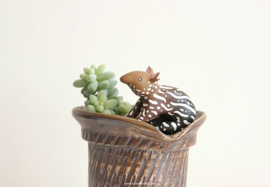 I Make Miniature Animals To Keep My Plants Company