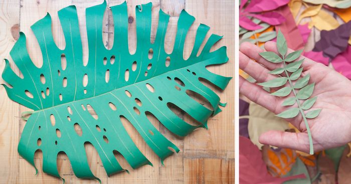 I Create Large Hand Cut Tropical Paper Leaves