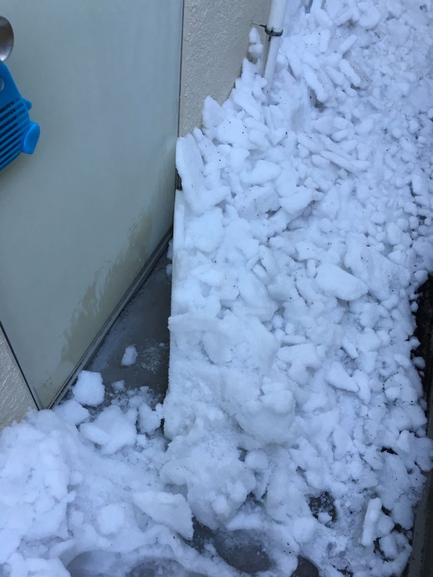 Couldn't Go To Work Cause My Door Got Blocked By The Firn Slipping Down From The Roof.--from