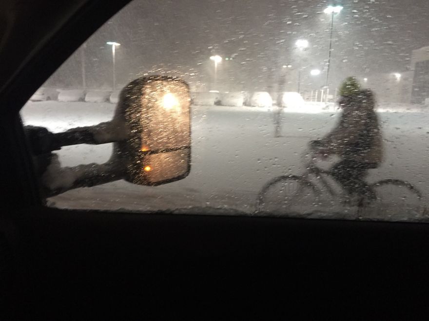 I've Been Plowing For 12 Hours On Cape Cod Massachusetts When He Rode By...w/ 16 Inches Of Snow