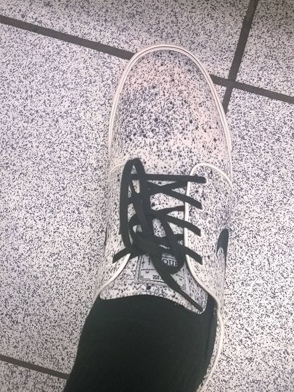 My Shoe Blended With The Tile In A Cinema Bathroom