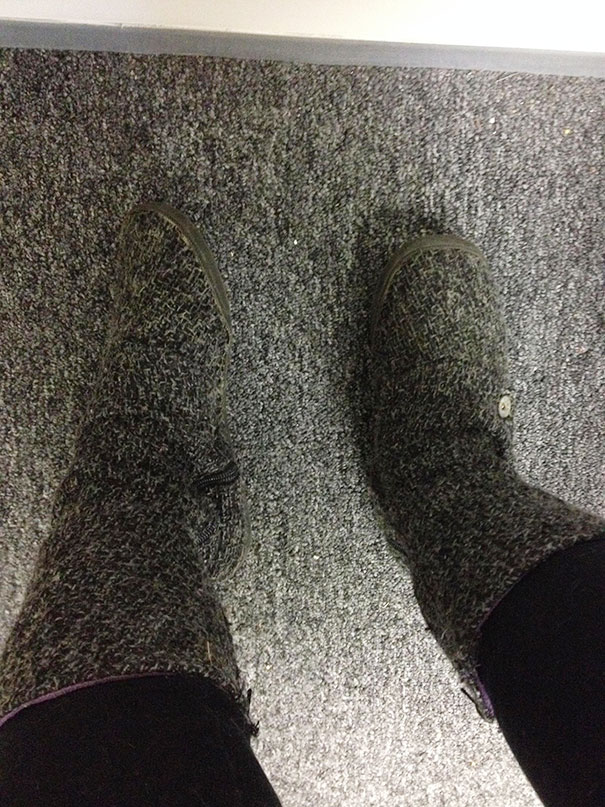 My Boots Match The Carpet In My Office