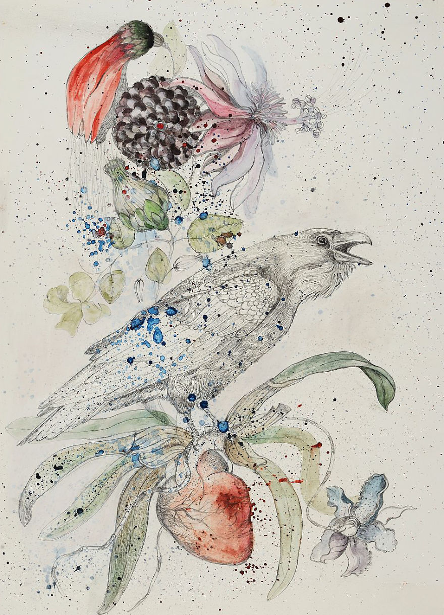 Polish Artist Creates Stunning Nature-Inspired Drawings