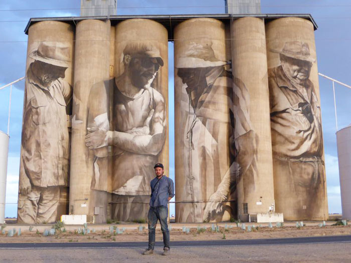 Street Artist Turns A Town Of 100 People Into Tourist Attraction By Painting Mural On Old 30m Silos