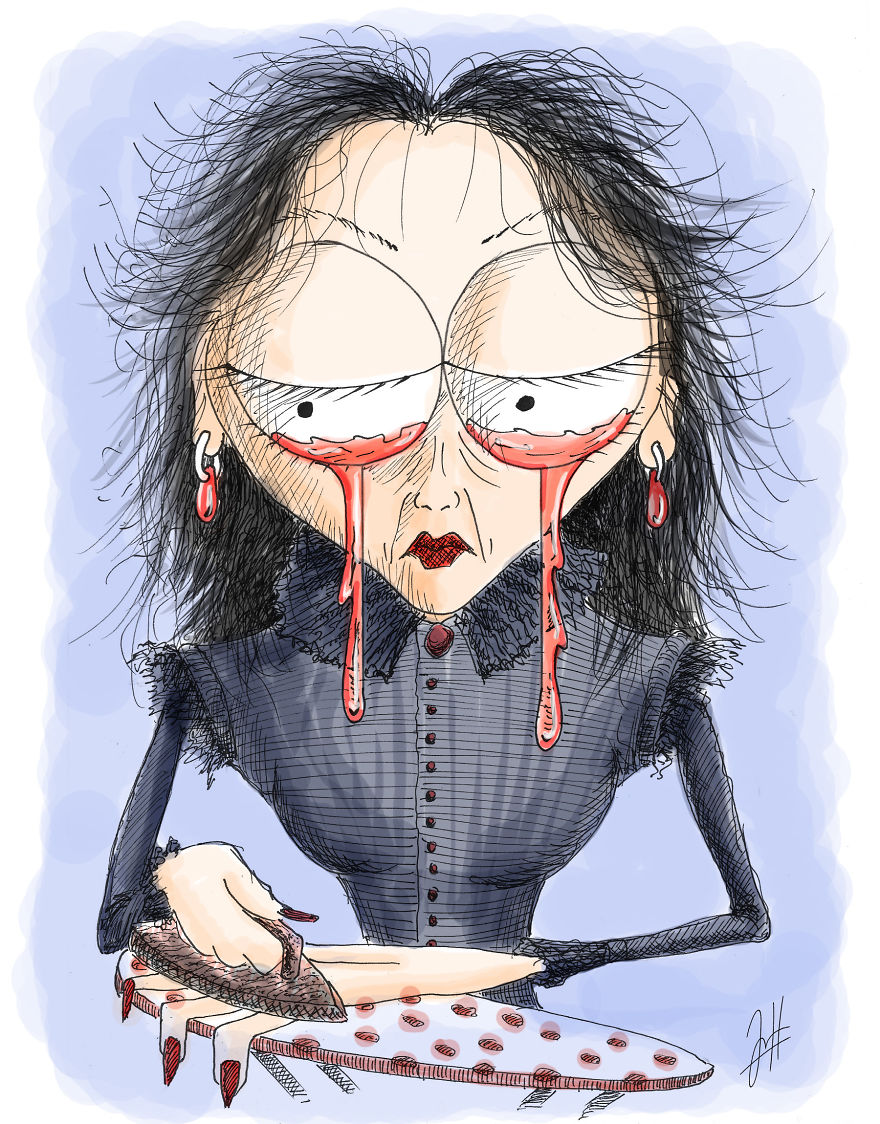 It’s A Sad Tim Burton Like Girl Ironing Her Hand
