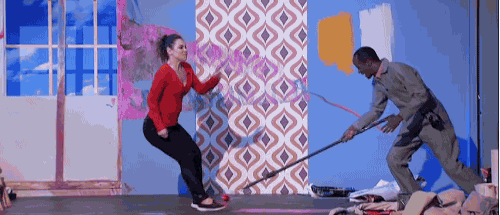 Learn Your Lesson - Never Shout To A Guy Holding A Paint Roller!