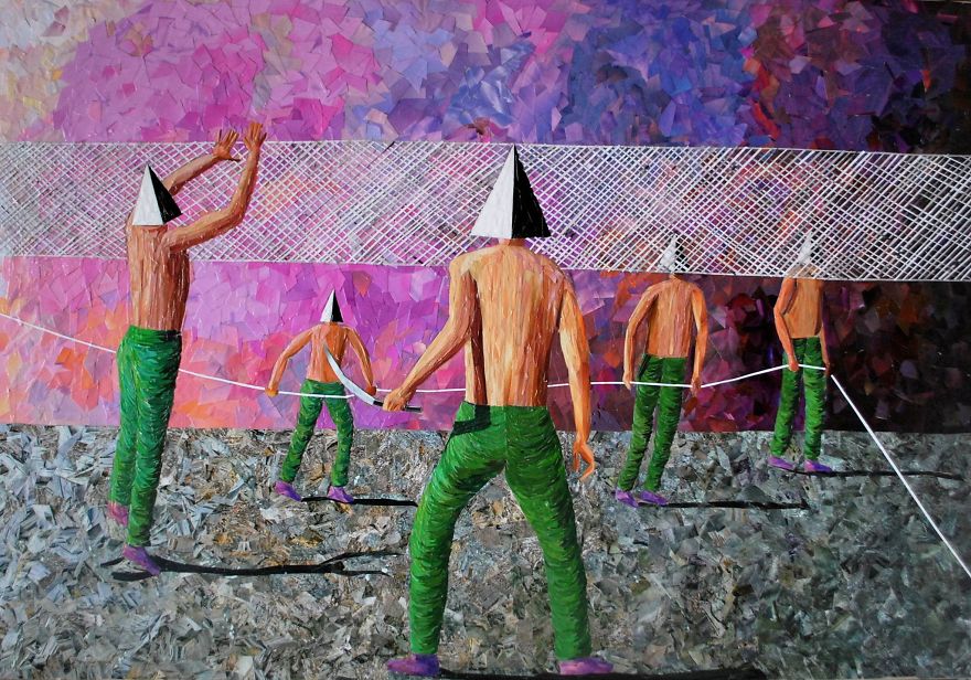 I Create Paper Collages That Look Like Oil Paintings